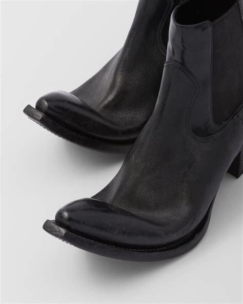 prada hammered leather booties|Black Leather Booties .